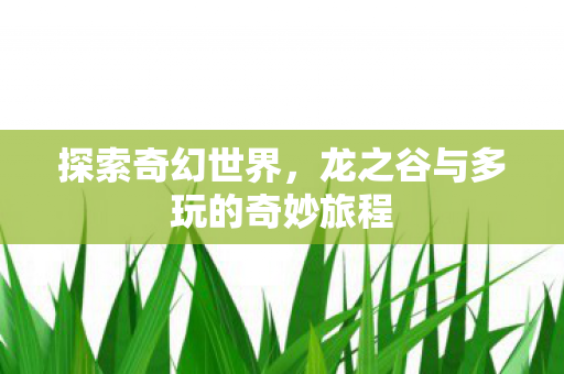 探索奇幻世界，龙之谷与多玩的奇妙旅程