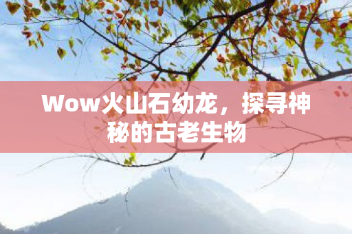 Wow火山石幼龙，探寻神秘的古老生物