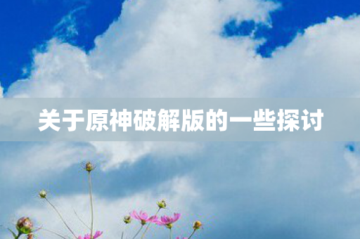 关于原神破解版的一些探讨