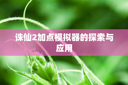 诛仙2加点模拟器的探索与应用