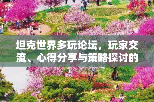 坦克世界多玩论坛，玩家交流、心得分享与策略探讨的聚集地