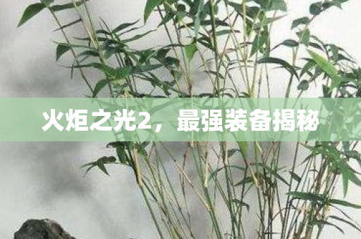 火炬之光2，最强装备揭秘