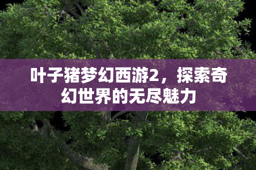 叶子猪梦幻西游2，探索奇幻世界的无尽魅力