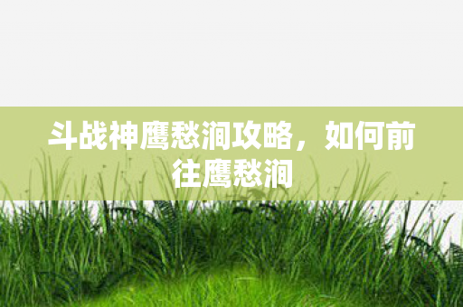 斗战神鹰愁涧攻略，如何前往鹰愁涧