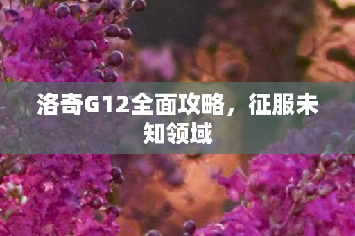洛奇G12全面攻略，征服未知领域