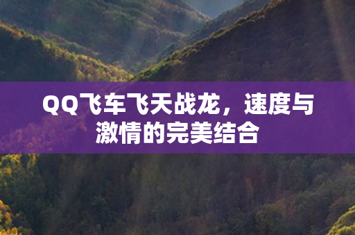 QQ飞车飞天战龙，速度与激情的完美结合