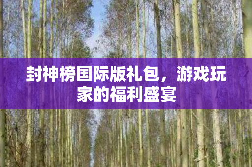 封神榜国际版礼包，游戏玩家的福利盛宴