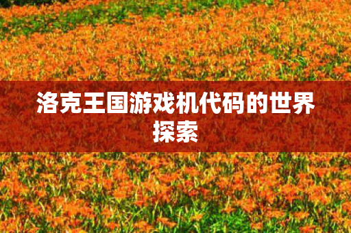 洛克王国游戏机代码的世界探索