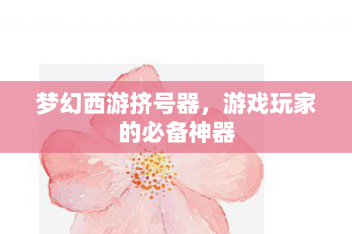 梦幻西游挤号器，游戏玩家的必备神器