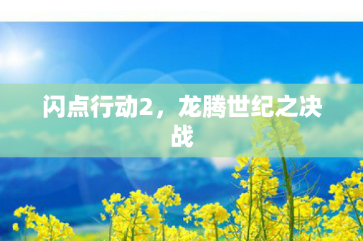 闪点行动2，龙腾世纪之决战