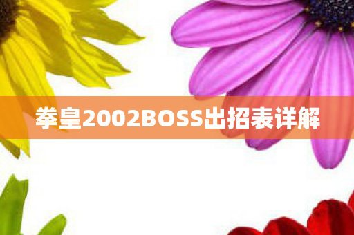 拳皇2002BOSS出招表详解