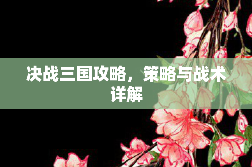 决战三国攻略，策略与战术详解