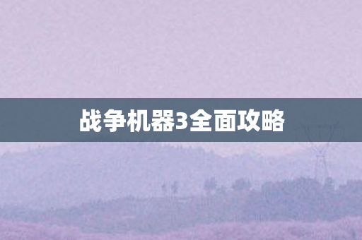 战争机器3全面攻略