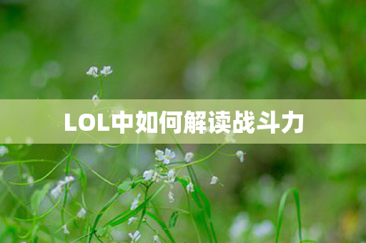 LOL中如何解读战斗力