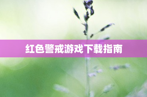 红色警戒游戏下载指南