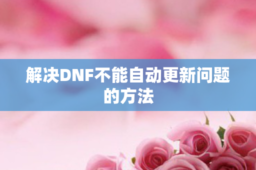 解决DNF不能自动更新问题的方法