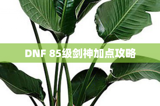 DNF 85级剑神加点攻略
