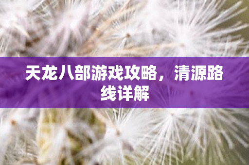 天龙八部游戏攻略,清源路线详解