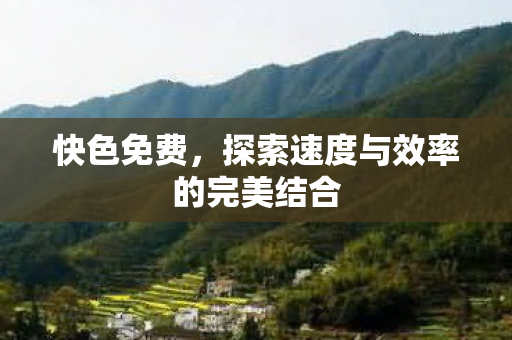 快色免费，探索速度与效率的完美结合