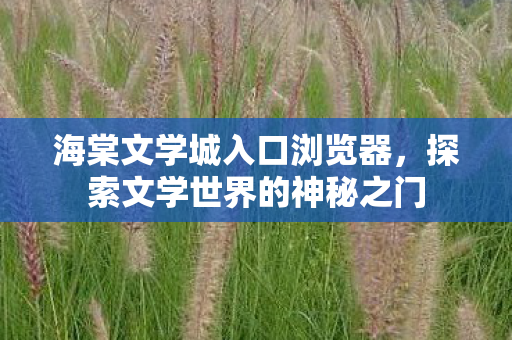 海棠文学城入口浏览器，探索文学世界的神秘之门