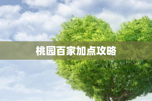 桃园百家加点攻略