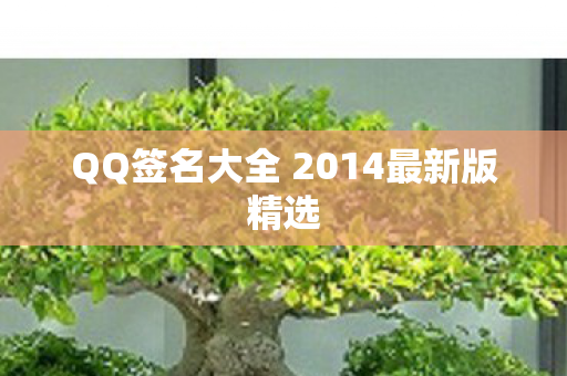 QQ签名大全 2014最新版精选