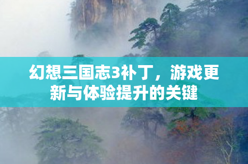 幻想三国志3补丁，游戏更新与体验提升的关键