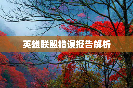 英雄联盟错误报告解析