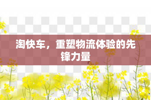 淘快车，重塑物流体验的先锋力量