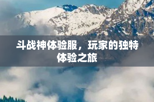 斗战神体验服，玩家的独特体验之旅