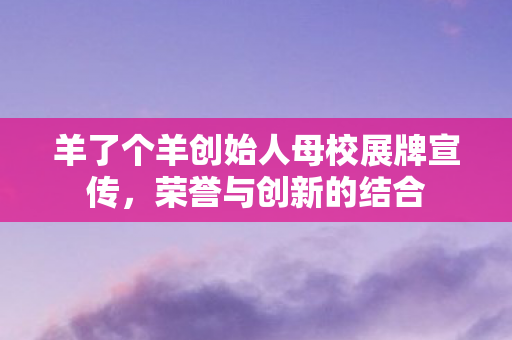 羊了个羊创始人母校展牌宣传，荣誉与创新的结合