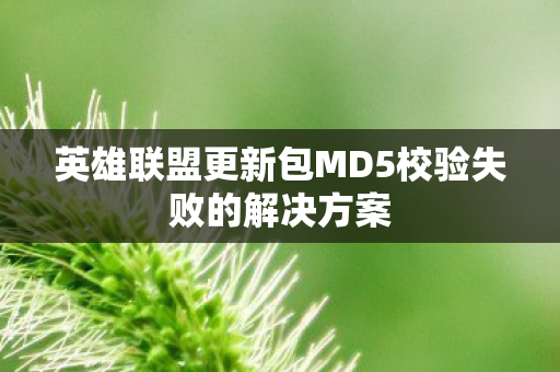 英雄联盟更新包MD5校验失败的解决方案