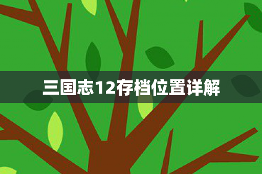 三国志12存档位置详解