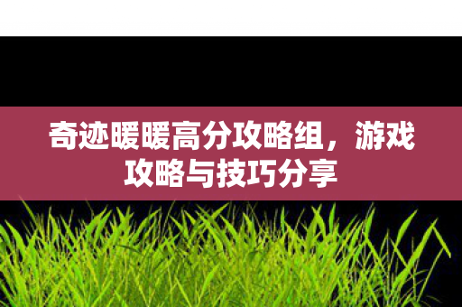 奇迹暖暖高分攻略组，游戏攻略与技巧分享