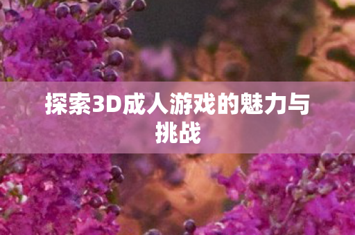 探索3D成人游戏的魅力与挑战