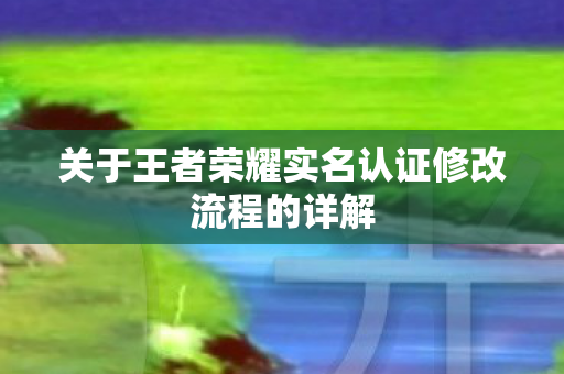 关于王者荣耀实名认证修改流程的详解