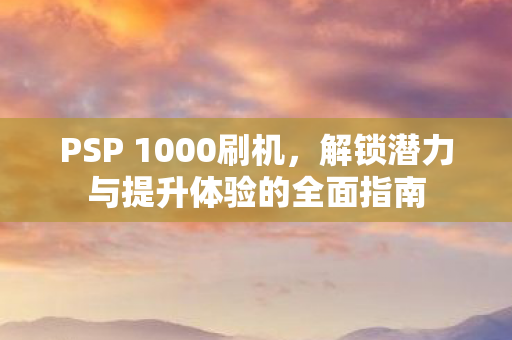 PSP 1000刷机，解锁潜力与提升体验的全面指南