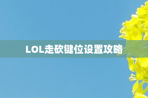 LOL走砍键位设置攻略
