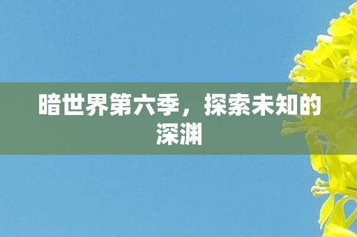 暗世界第六季，探索未知的深渊