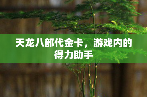 天龙八部代金卡，游戏内的得力助手