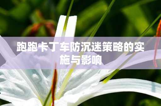 跑跑卡丁车防沉迷策略的实施与影响
