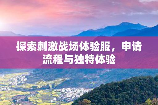探索刺激战场体验服，申请流程与独特体验