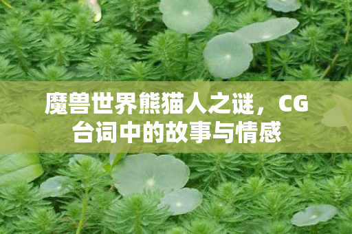 魔兽世界熊猫人之谜，CG台词中的故事与情感