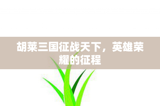 胡莱三国征战天下，英雄荣耀的征程