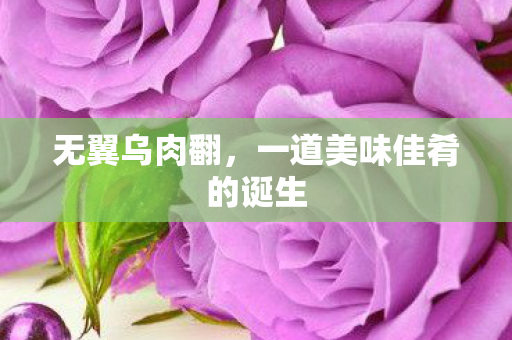 无翼乌肉翻，一道美味佳肴的诞生