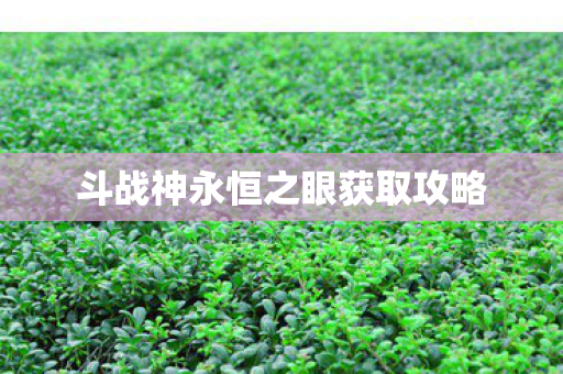 斗战神永恒之眼获取攻略