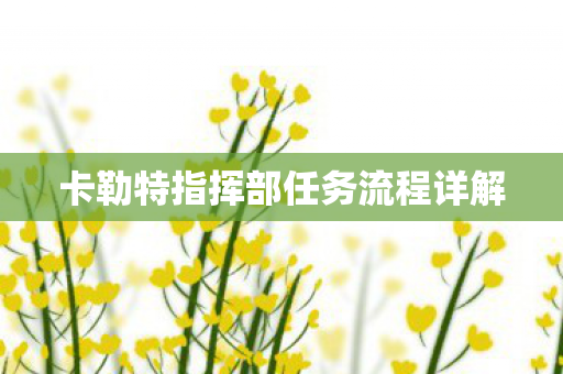 卡勒特指挥部任务流程详解