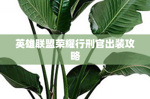 英雄联盟荣耀行刑官出装攻略