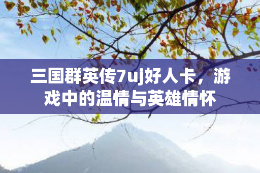 三国群英传7uj好人卡，游戏中的温情与英雄情怀