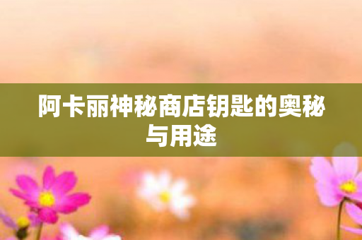 阿卡丽神秘商店钥匙的奥秘与用途